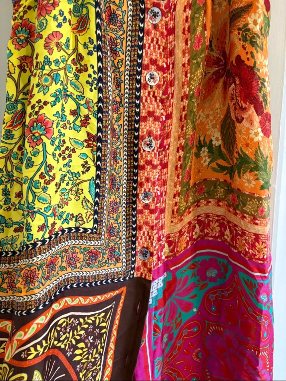 NWT farm rio MIXED SCARVES MULTICOLOR MIDI DRESS size large - Picture 2 of 7